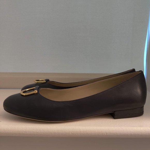 Ralph Lauren Navy Gold Accent Flats Size 7.5B - Picture 7 of 16